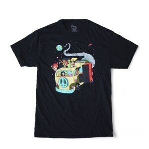 A-LAB "Take a Ride on the Alien Bus" Space T-Shirt Black Men's Medium (M)